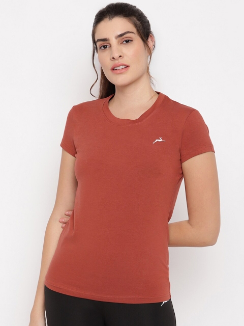

Marc Loire Women Rust Brown Solid Round Neck T-shirt