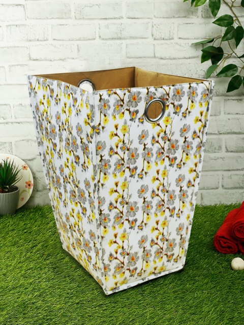 

BIANCA Cream-Coloured & Grey Floral Printed Foldable Laundry Basket