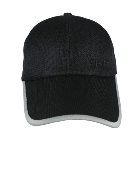 

iSWEVEN Unisex Black Self Design Snapback Cap
