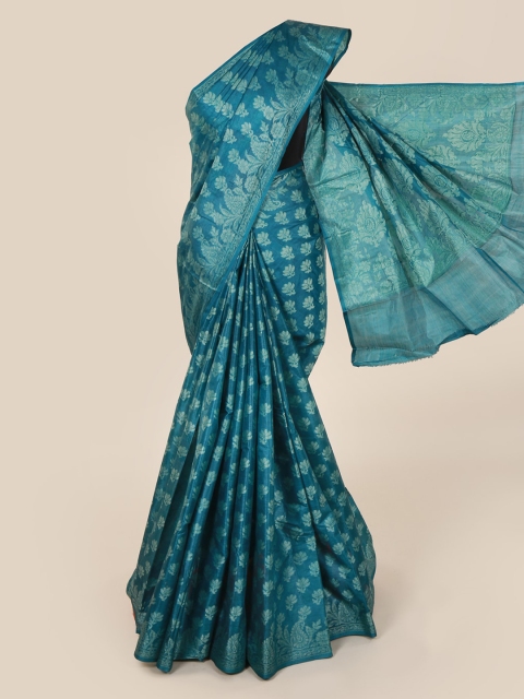

Pothys Blue Pure Silk Woven Design Tussar Saree