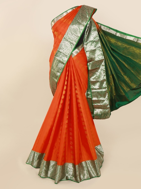 

Pothys Orange Pure Silk Woven Design Kanjeevaram Saree