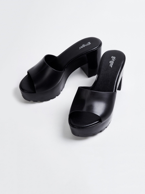 

Ginger by Lifestyle Women Black Solid Platform Heels