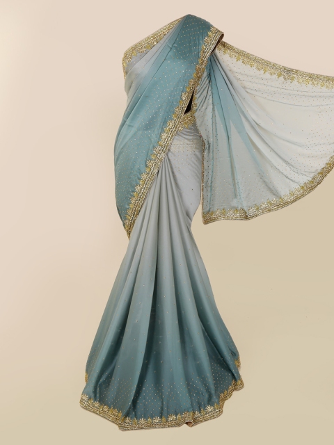 

Pothys Grey Embroidered Pure Georgette Saree