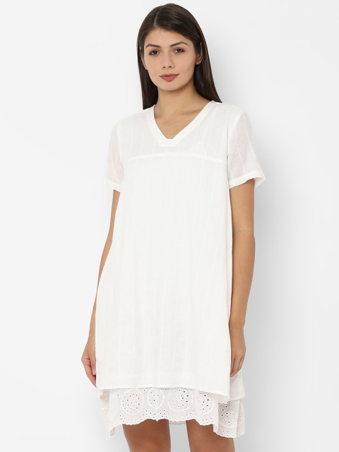 

Allen Solly Woman Women White Solid A-Line Dress