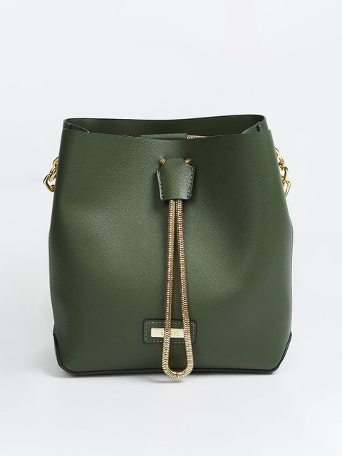 

CODE by Lifestyle Olive Green Solid Sling Bag