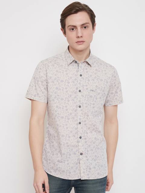 

Octave Men Beige Regular Fit Printed Casual Shirt