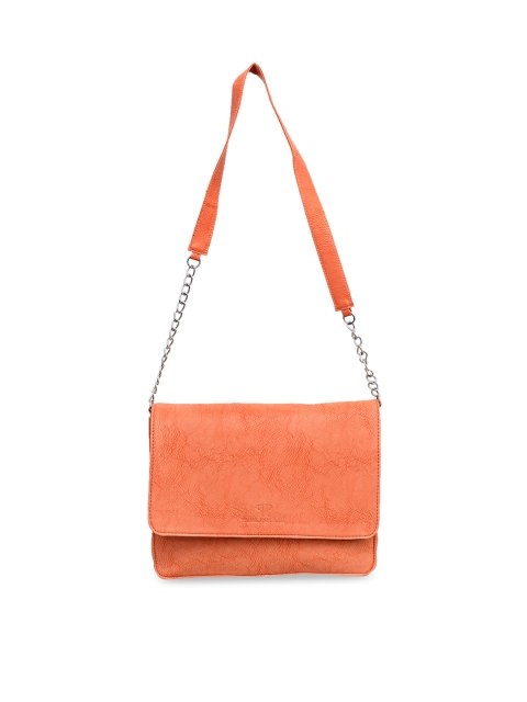 

Pink Potato Orange Textured Sling Bag