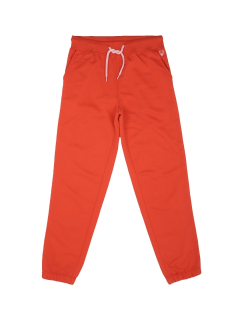 Allen Solly Junior Girls Red Regular Fit Solid Joggers