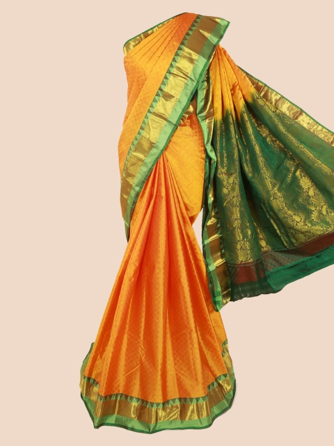 

Pothys Orange Pure Silk Woven Design Kanjeevaram Saree