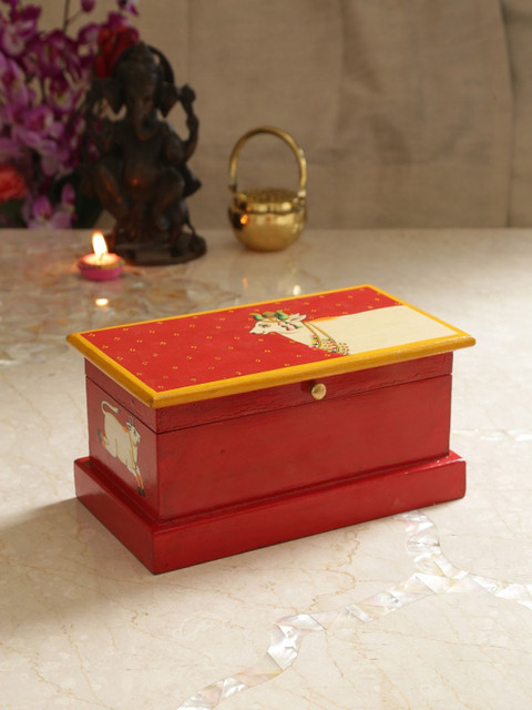 

Amoliconcepts Red Handpainted Storage Box