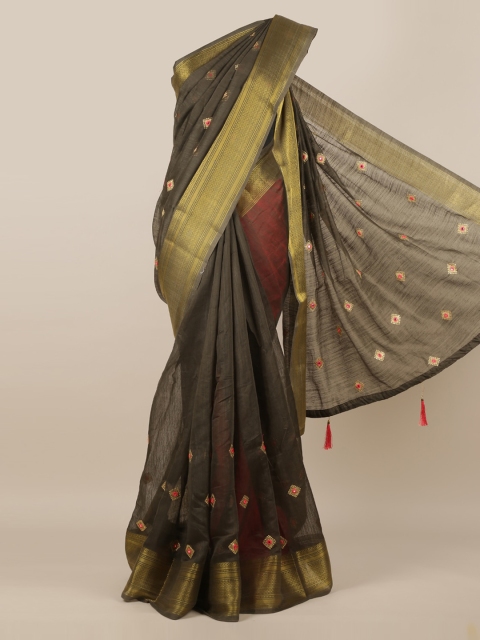 

Pothys Green Woven Design Jute Silk Saree