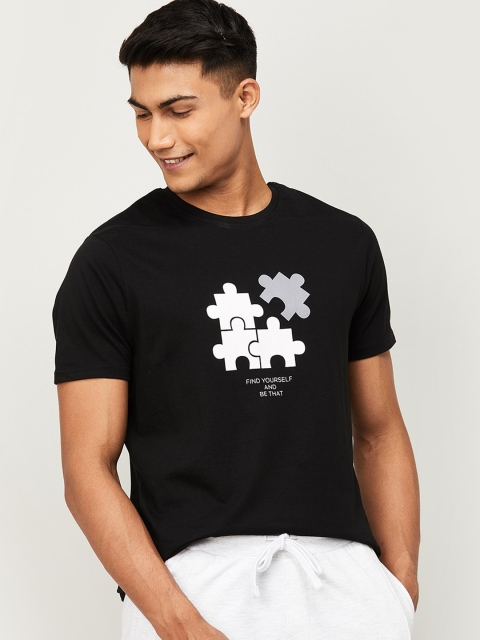 

Fame Forever by Lifestyle Men Black Printed Round Neck T-shirt