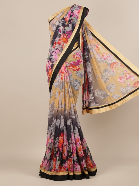 

Pothys Multicoloured Floral Printed Poly Chiffon Saree, Multi