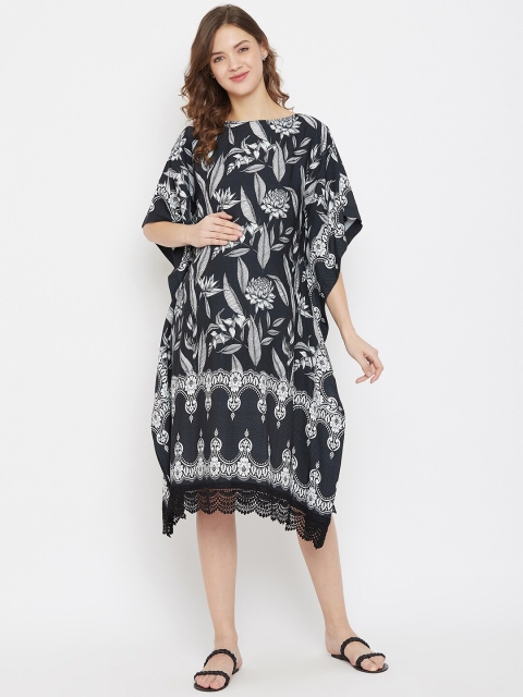 

The Kaftan Company Women Black Printed Kaftan Dress