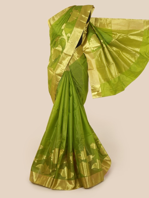 

Pothys Green Pure Silk Woven Design Tussar Saree