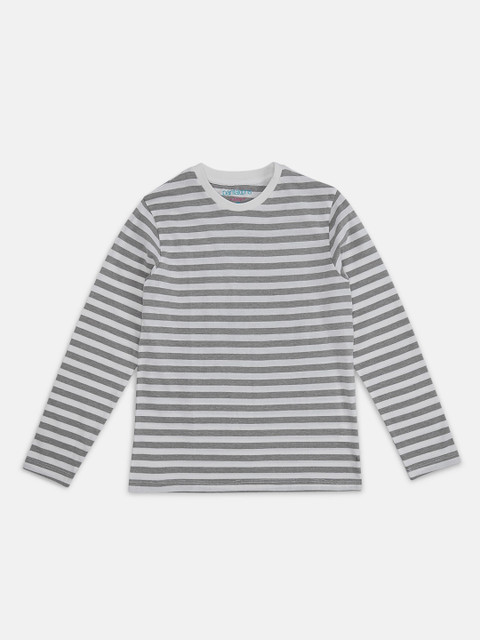 

Pantaloons Junior Boys White Striped V-Neck T-shirt