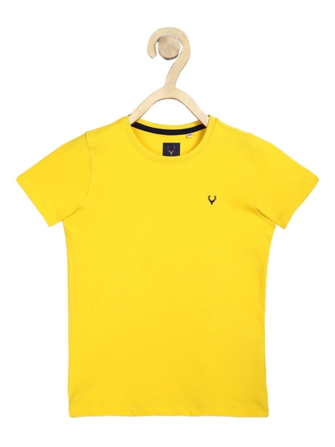 

Allen Solly Junior Boys Yellow Solid Round Neck T-shirt