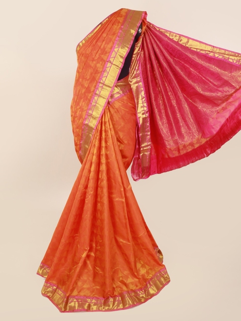 

Pothys Orange Pure Silk Woven Design Kanjeevaram Saree