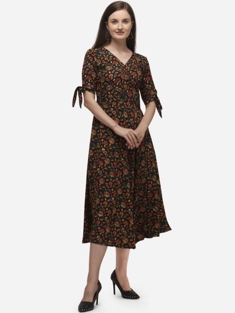 

Florence Women Multicoloured Printed Fit and Flare Dress, Multi