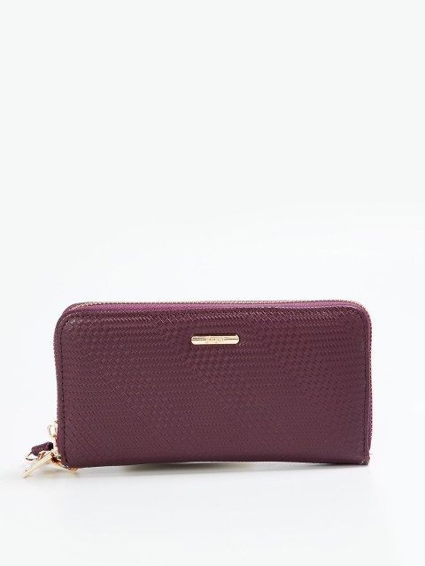 

Ginger by Lifestyle Women Burgundy Solid Zip Around Wallet
