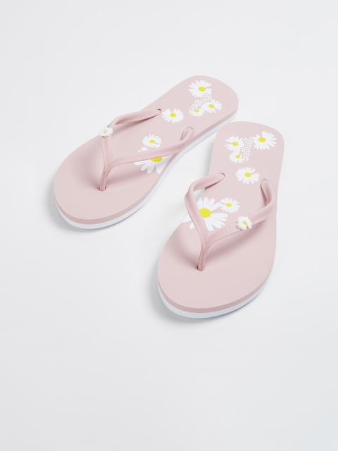 

Ginger by Lifestyle Women Pink & White Printed Thong Flip-Flops