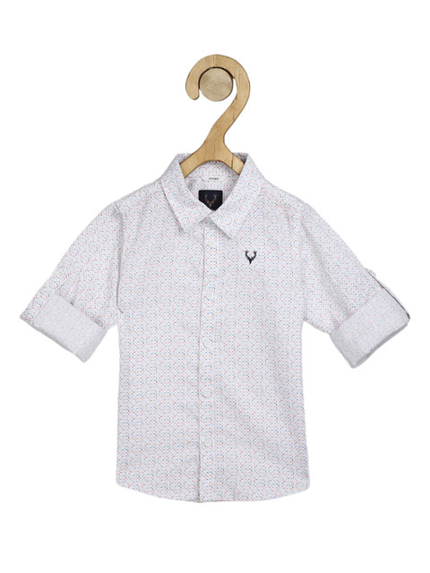 

Allen Solly Junior Boys White Regular Fit Printed Cotton Casual Shirt