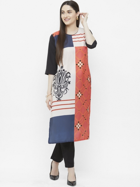 

7Threads Women Multicoloured Printed Crepe Kurta, Multi