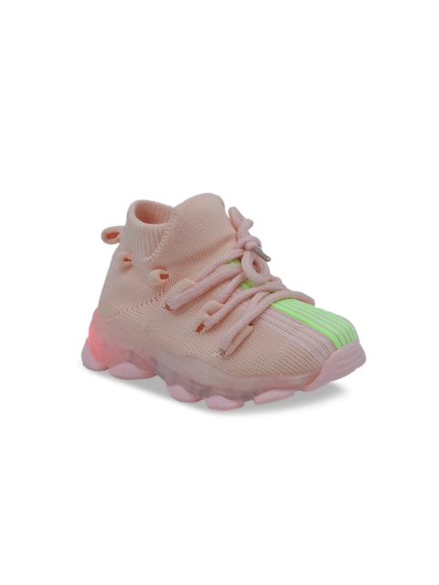 

FEETWELL SHOES Boys Pink Woven Design Sneakers