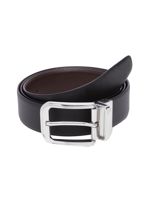 

WELBAWT Men Black & Brown Textured Leather Reversible Belt
