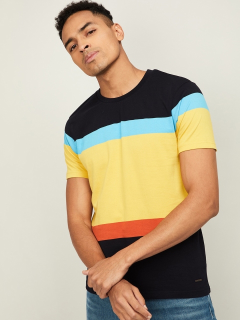 

Bossini Men Navy Blue Colourblocked Round Neck T-shirt