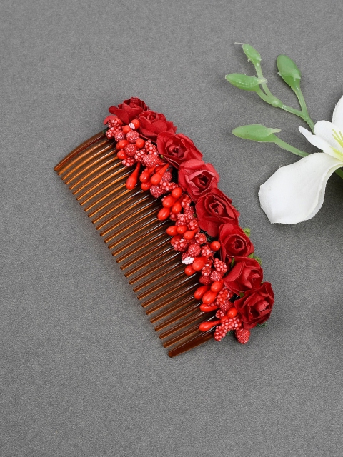 

Silvermerc Designs Red Floral Handcrafed Hair Accessory