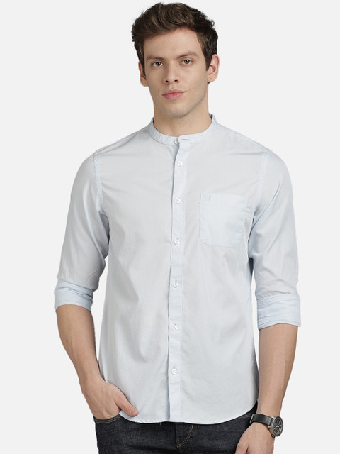 

TED HARBOR Men Blue Slim Fit Solid Casual Shirt