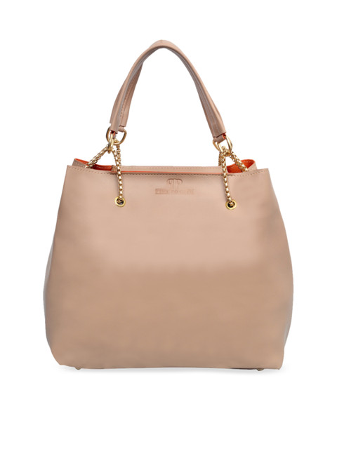 

Pink Potato Beige Solid Tote Bag