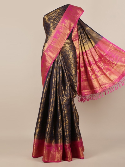 

Pothys Blue Woven Design Jute Silk Saree