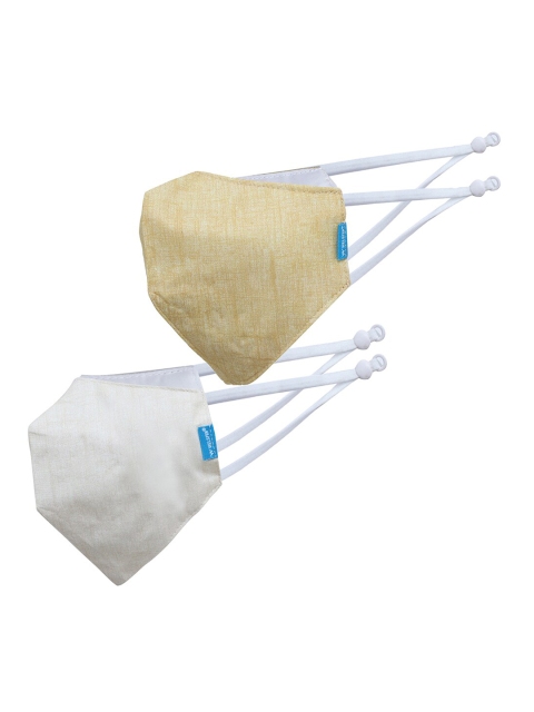 

Welspun Unisex Pack Of 2 Solid 5-Ply Anti-Viral Reusable Outdoor Cloth Masks, Khaki