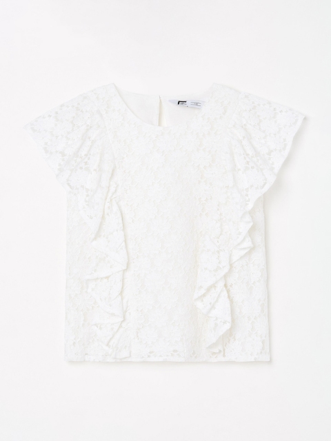 

Fame Forever by Lifestyle White Flutter Sleeves Top