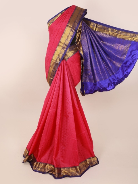 

Pothys Pink & Gold-Toned Pure Silk Woven Design Kanjeevaram Saree