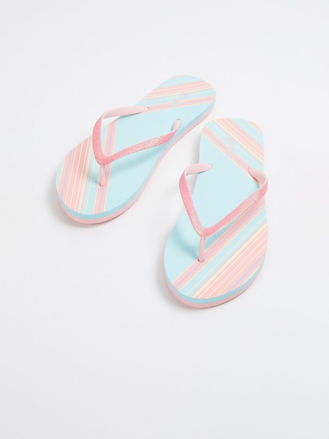 

Ginger by Lifestyle Women Sea Green & Pink Printed Thong Flip-Flops