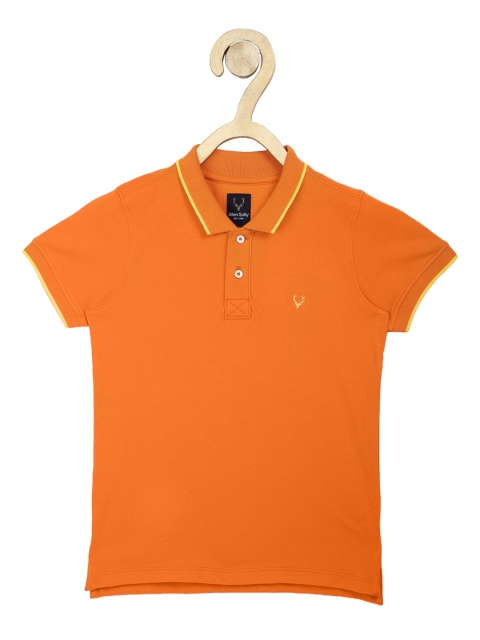 

Allen Solly Junior Boys Orange Solid Polo Collar T-shirt