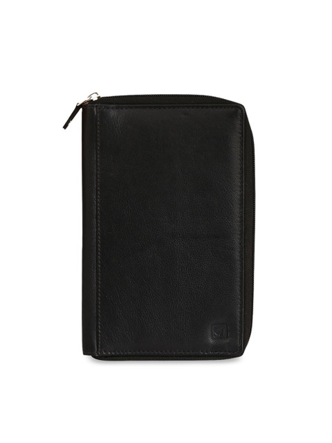 

Style SHOES Unisex Black Solid Leather Passport Holder