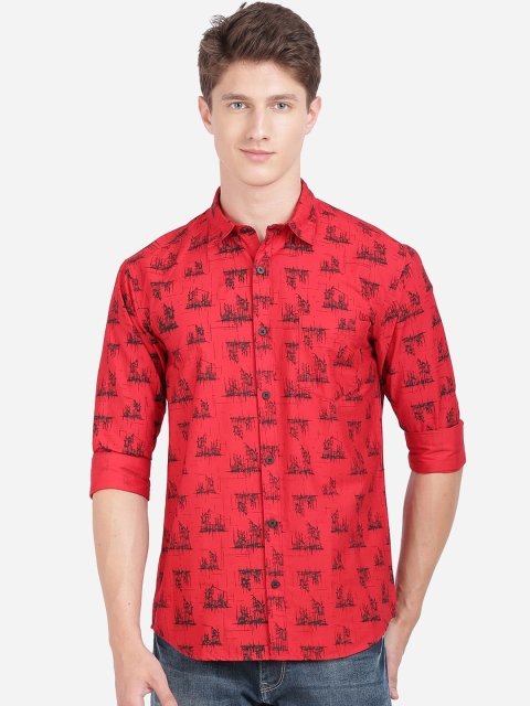 

ANTHEM Men Red Regular Fit Printed Casual Shirt
