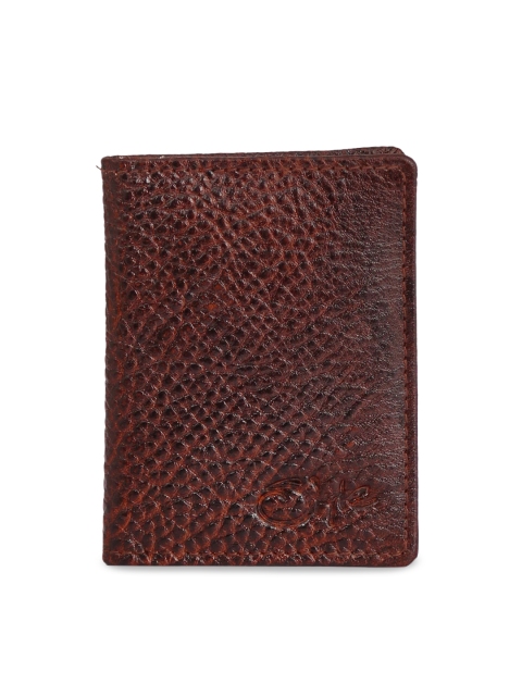 

Style SHOES Unisex Maroon Solid Leather Card Holder