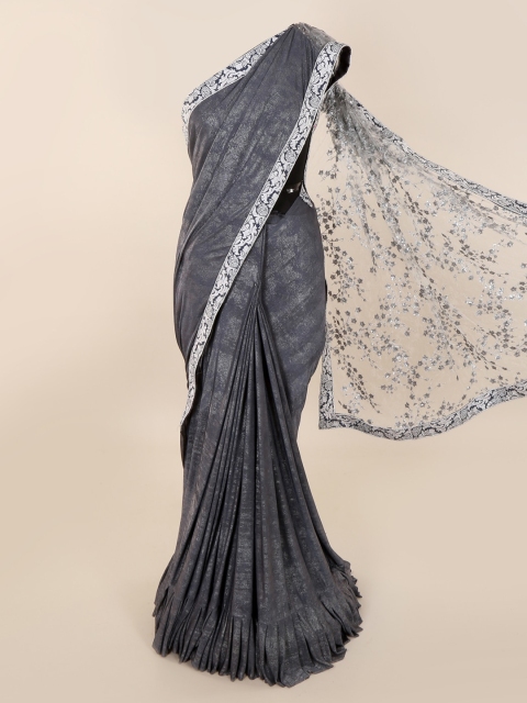 

Pothys Grey Woven Design Pure Georgette Saree