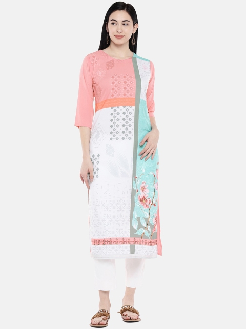 

7Threads Women Multicoloured Printed Crepe Kurta, Multi