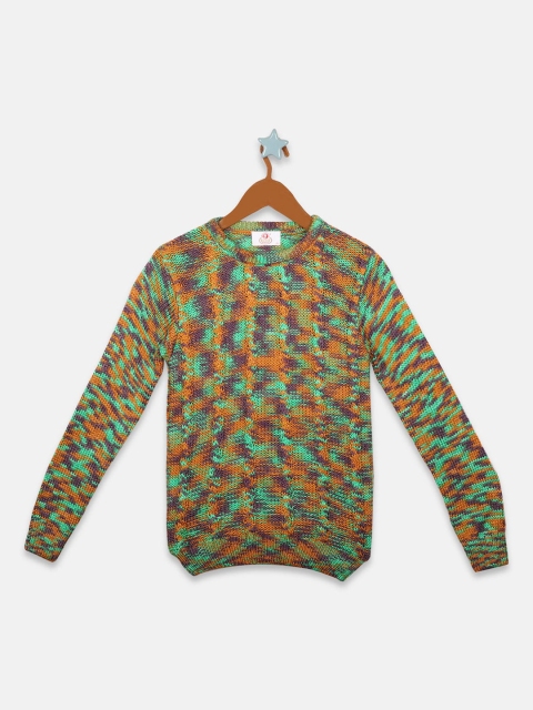 

OWM Boys Green Self Design Pullover Sweater