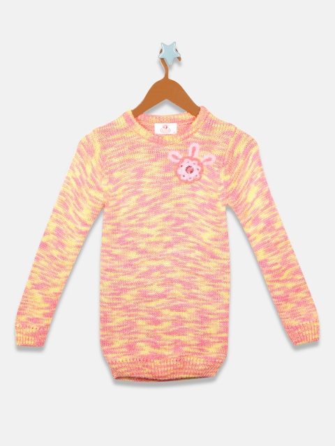 

OWM Girls Yellow Printed Pullover Sweater