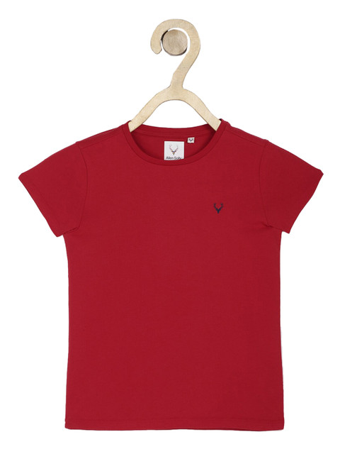 

Allen Solly Junior Girls Red Solid Round Neck T-shirt