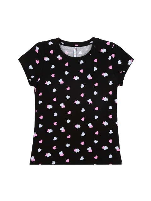 

POPPERS by Pantaloons Girls Black Printed Round Neck T-shirt