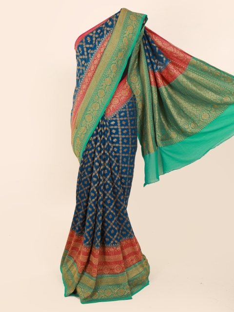 

Pothys Navy Blue & Red Pure Silk Woven Design Banarasi Saree