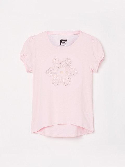 

Fame Forever by Lifestyle Girls Pink Self Design Puff Sleeves Top